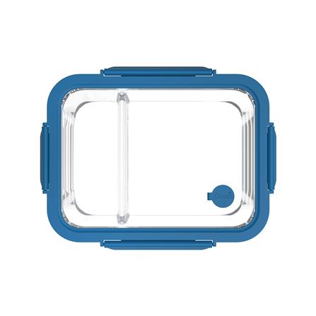 กล่องอาหารเหลี่ยม 2 ช่อง OCEAN GLASS REGO BOX 1.05 ลิตร สีน้ำเงิน/ใส_1