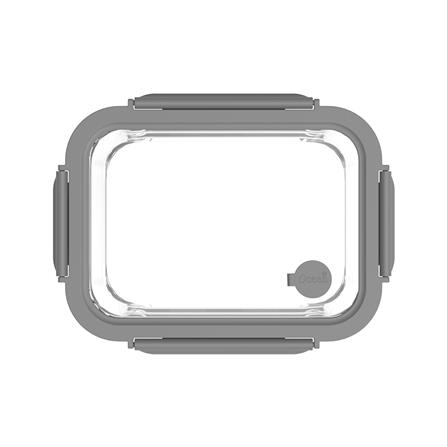 กล่องอาหารเหลี่ยม OCEAN GLASS REGO BOX 0.64 ลิตร สีเทา/ใส_1