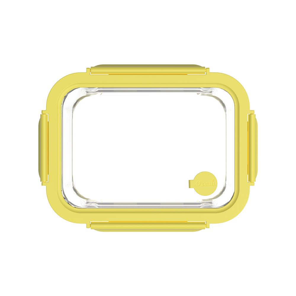 กล่องอาหารเหลี่ยม OCEAN GLASS REGO BOX 0.64 ลิตร สีเหลือง/ใส