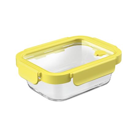 กล่องอาหารเหลี่ยม OCEAN GLASS REGO BOX 0.64 ลิตร สีเหลือง/ใส_0
