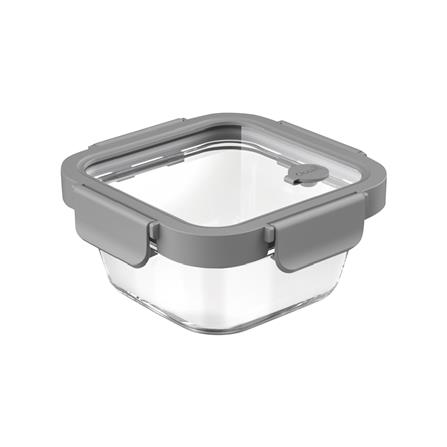 กล่องอาหารเหลี่ยม OCEAN GLASS REGO BOX 0.52 ลิตร สีเทา/ใส