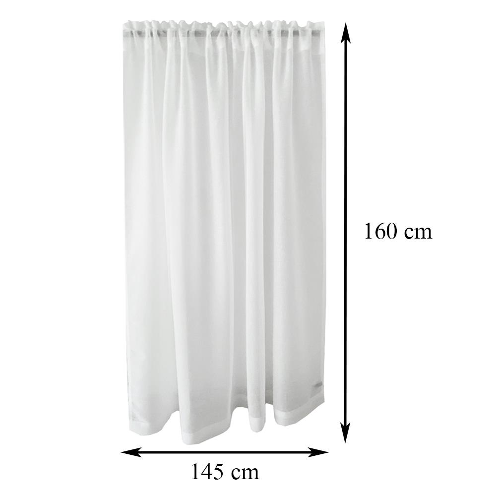 ผ้าม่านโปร่งสอดหู ME LIVING SLAB 145X160 ซม. สีขาว