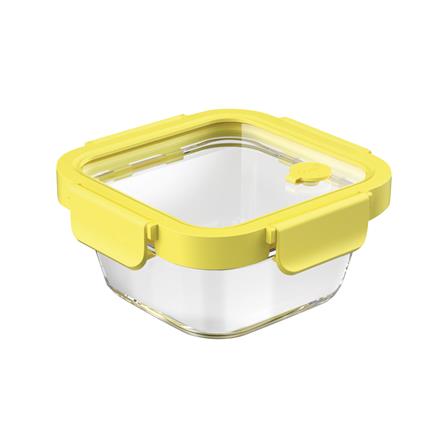 กล่องอาหารเหลี่ยม OCEAN GLASS REGO BOX 0.52 ลิตร สีเหลือง/ใส