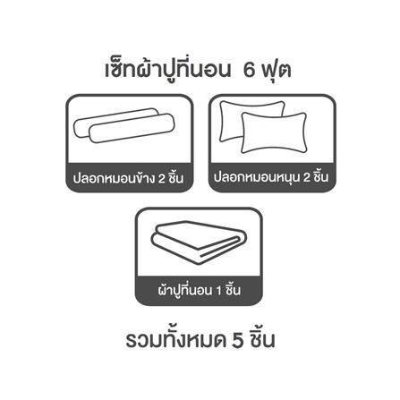 ชุดผ้าปูที่นอน 6 ฟุต 5 ชิ้น SLUMBERLAND SYLVESTER สี GREY_4