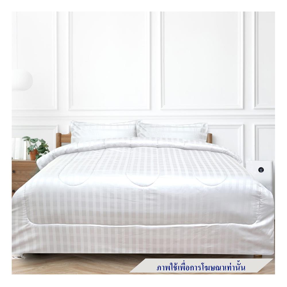 ชุดผ้าปูที่นอน 6 ฟุต 5 ชิ้น SLUMBERLAND PERLASO สี WHITE