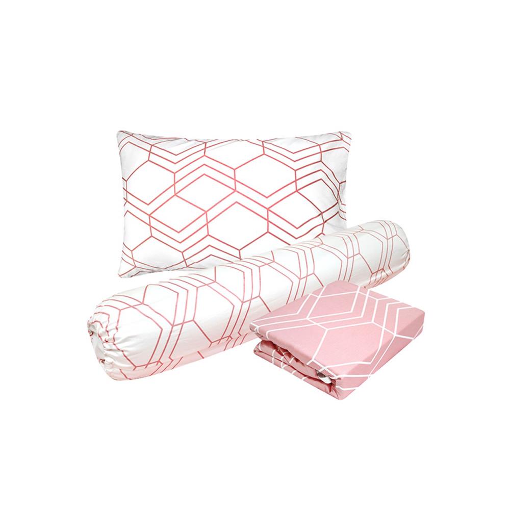ชุดผ้าปูที่นอน 3.5 ฟุต 3 ชิ้น SLUMBERLAND ELLAND สี WHITE/PINK