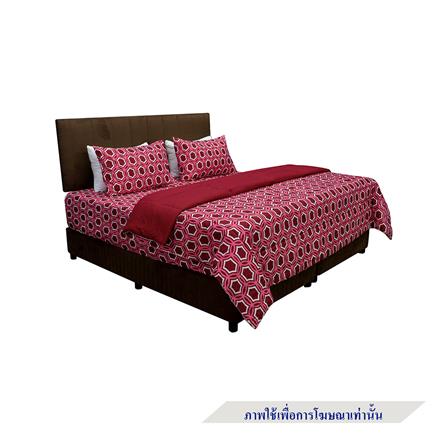 ชุดผ้าปูที่นอน 3.5 ฟุต 4 ชิ้น PICASSO SMILE สี OSLO BURGUNDY_1
