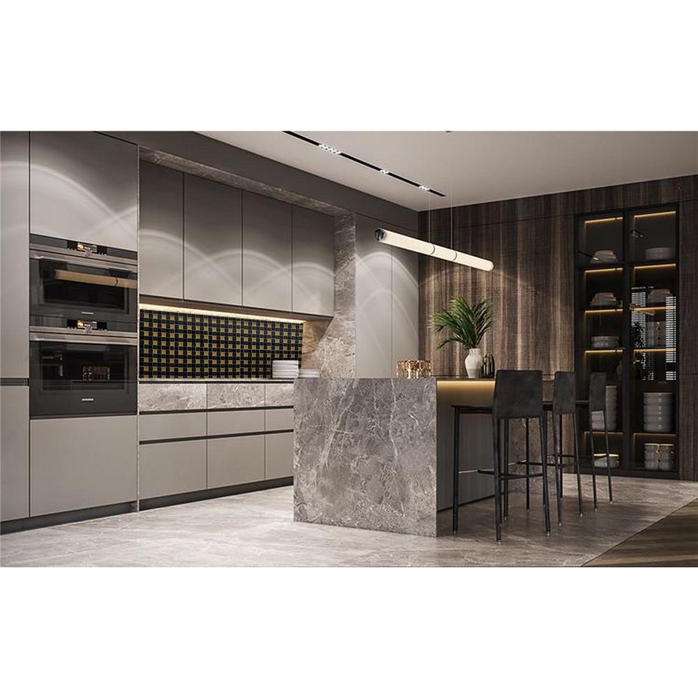 โมเสคแก้ว 30x30 ซม. GLASCERA วีฟว์ โกลด์ ดำทอง