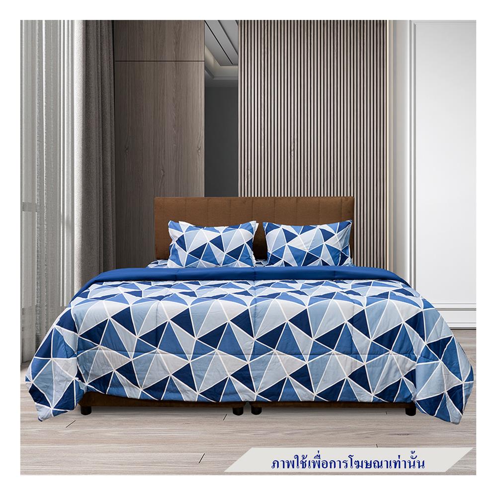 ชุดผ้าปูที่นอน 5 ฟุต 6 ชิ้น PICASSO SMILE สี LILONG NAVY BLUE