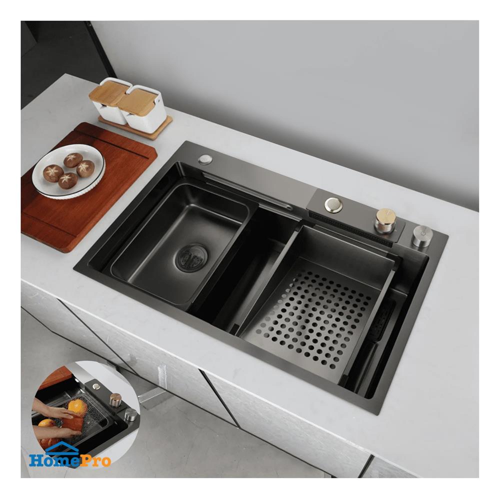 ซิงค์ฝัง 1 หลุม THAI FORWARD FH7546 สีเทาดำ