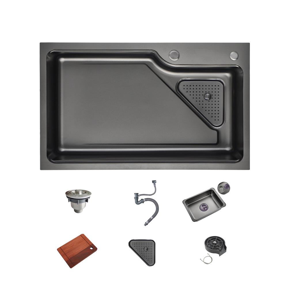 ซิงค์ฝัง 1 หลุม THAI FORWARD FH202201 สีเทาดำ_1