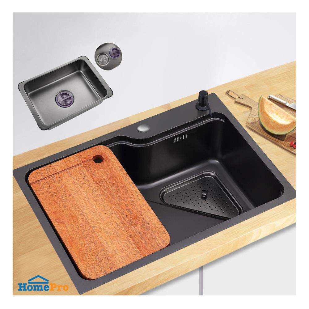 ซิงค์ฝัง 1 หลุม THAI FORWARD FH202201 สีเทาดำ