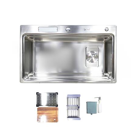 ซิงค์ฝัง 1 หลุม TECNOPLUS ELITE 2 SQ SV สีเงิน_0