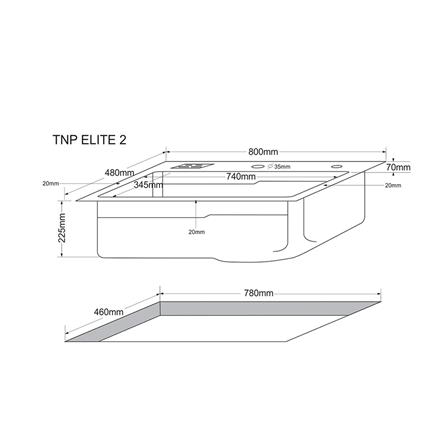 ซิงค์ฝัง 1 หลุม TECNOPLUS ELITE 2 SQ SV สีเงิน_5