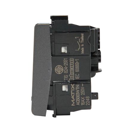 สวิตช์ 2 ทาง BTICINO SAG5003WTN ขนาด 1 ช่อง สีดำ_2