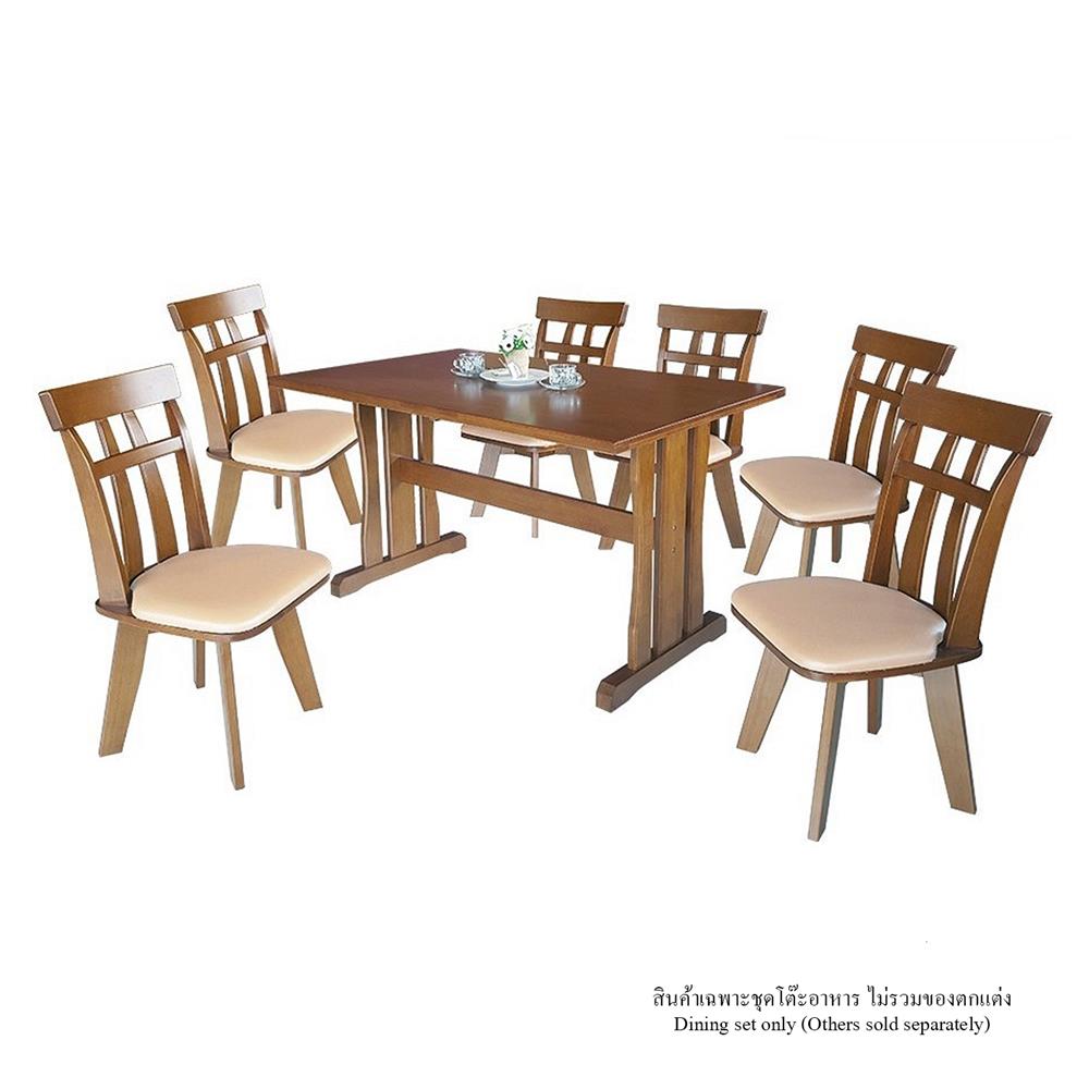 ชุดโต๊ะอาหาร 6 ที่นั่ง FURDINI DAMON สี LIGHT WALNUT