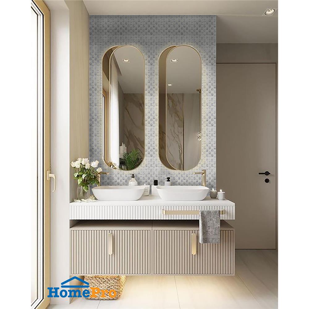 โมเสคแก้ว 30x30 ซม. GLASCERA ไชนีย์ 2 เงิน