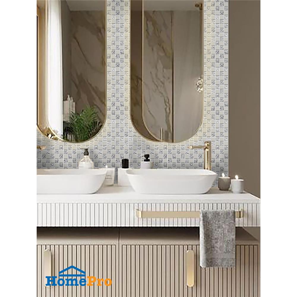 โมเสคแก้ว 30x30 ซม. GLASCERA ไชนีย์ 2 เงิน