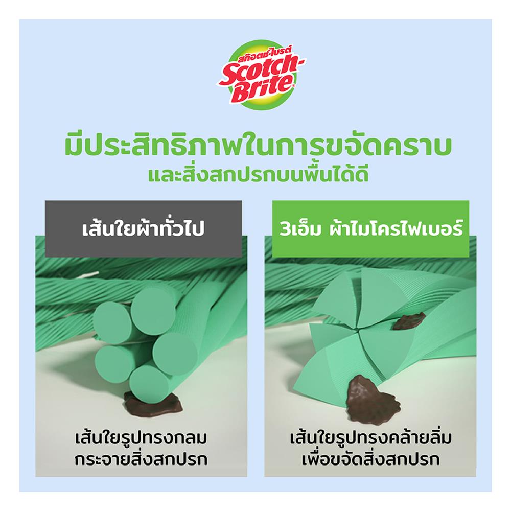 อะไหล่ผ้าม็อบไมโครไฟเบอร์ SCOTCH-BRITE HANDS-FREE 13 นิ้ว สีเขียว