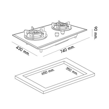 เตาฝังแก๊ส DYNA HOME DH-2BXMZ 74 ซม._5