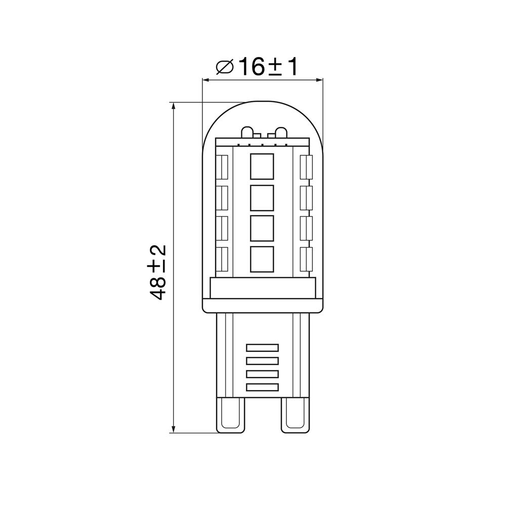 หลอด LED L&E CYLINDER G9 2 วัตต์ WARM WHITE