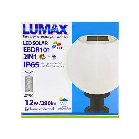 ไฟหัวเสา SOLAR LUMAX 74-00015 12 วัตต์ DAYLIGHT/COOL WHITE/WARM WHITE สีดำ_3
