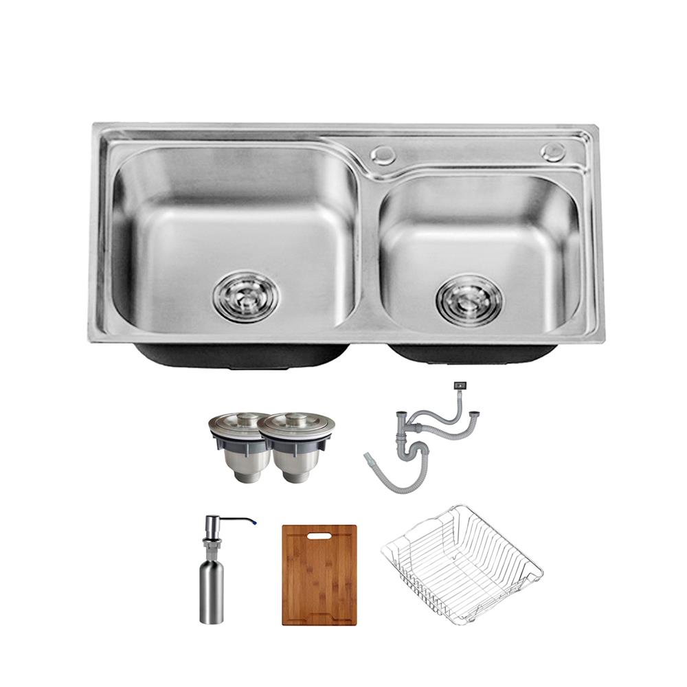 ซิงค์ฝัง 2 หลุม THAI FORWARD FH7008 สีเงิน_1