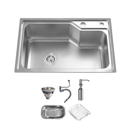 ซิงค์ฝัง 1 หลุม THAI FORWARD FH657 สีเงิน