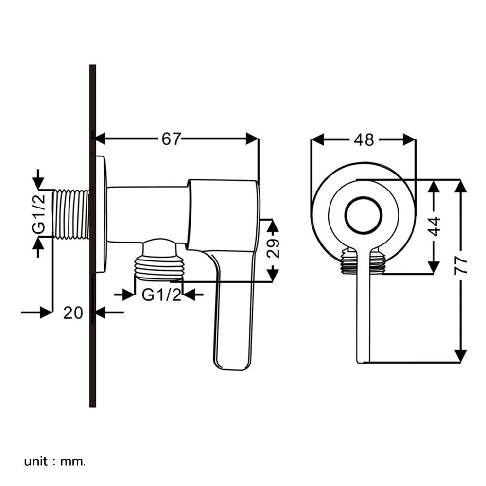 สต๊อปวาล์ว 1 ทาง BEN BN 77-SS304 สเตนเลส