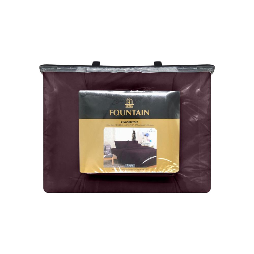 ชุดผ้าปูที่นอน 5 ฟุต 6 ชิ้น FOUNTAIN COLOR 70204-FTPURPLE