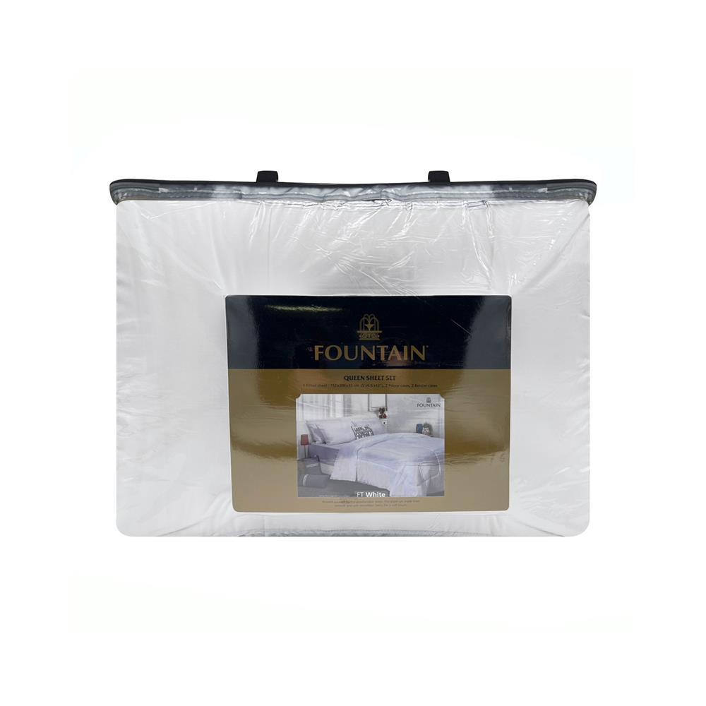 ชุดผ้าปูที่นอน 5 ฟุต 6 ชิ้น FOUNTAIN COLOR 70204-FTWHITE