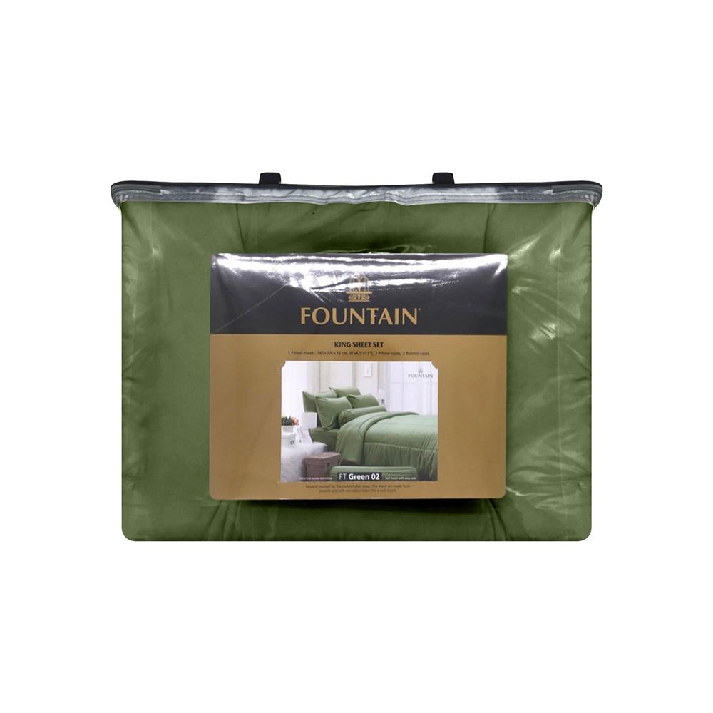 ชุดผ้าปูที่นอน 5 ฟุต 6 ชิ้น FOUNTAIN COLOR 70204-FTGREEN02