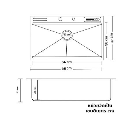 ซิงค์ฝัง 1 หลุม THAI FORWARD FH3020R เงิน_4
