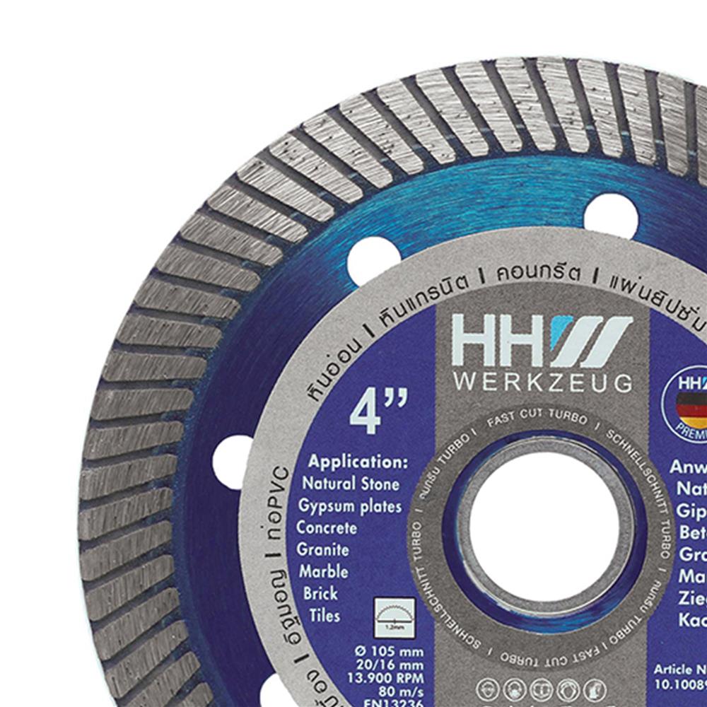 ใบตัดเพชร HHW FAST TURBO 4 นิ้ว/105 มม.