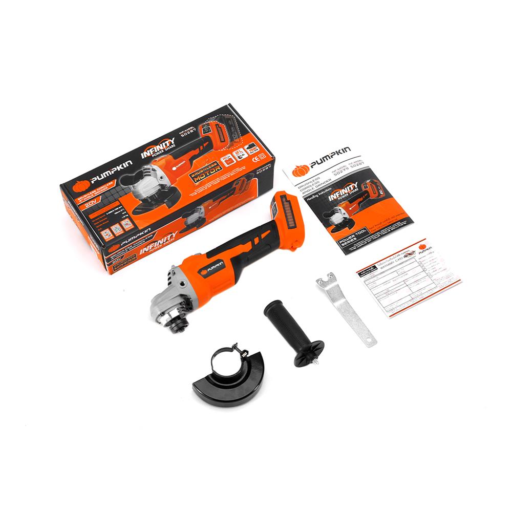 เครื่องเจียรไร้สาย 4 นิ้ว (เฉพาะตัวเครื่อง) PUMPKIN 50287 INF-4AGBL 20 โวลต์