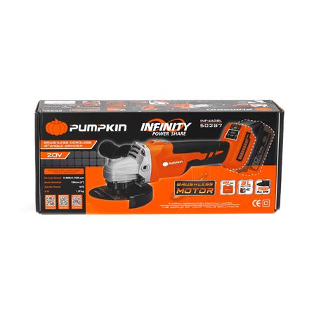 เครื่องเจียรไร้สาย (เฉพาะตัวเครื่อง) PUMPKIN INF-4AGBL 50287 4 นิ้ว 20 โวลต์_5