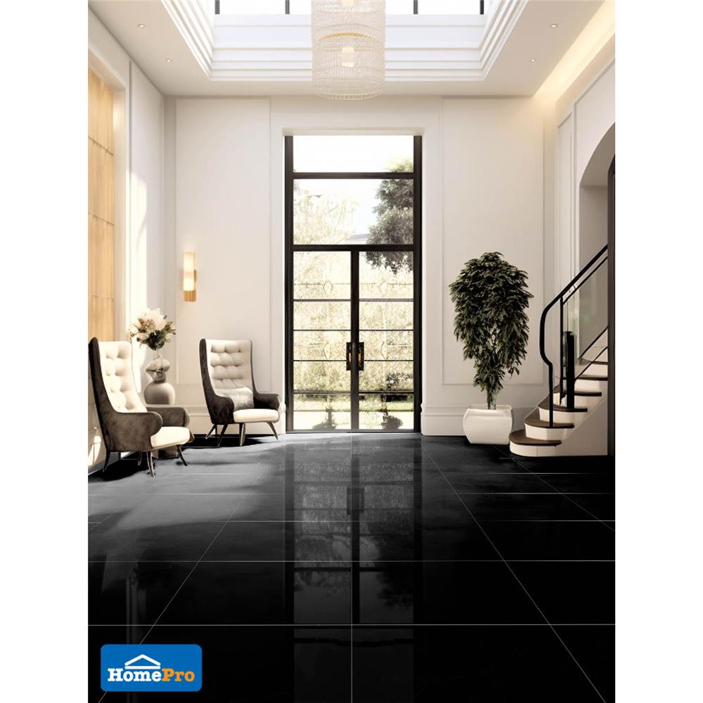 กระเบื้องพื้นพอร์ซเลน 60x90 ซม. MAxIMUS แอสโทรฟิล ดำ A 1.08 ตร.ม.