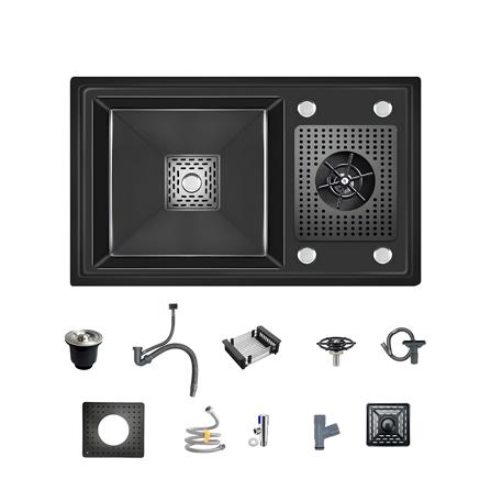 ซิงค์ฝัง 1 หลุม THAI FORWARD FH7243 สเตนเลส สีเทาดำ_0