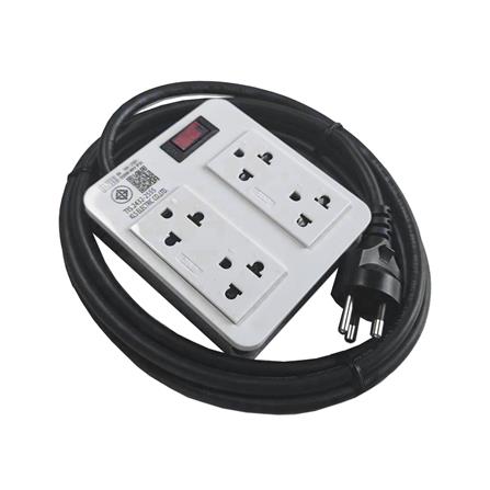 บล็อกรางปลั๊กไฟ 4 ช่อง 1 สวิตซ์ พร้อมสายไฟ 5 เมตร UNIC B4-2 3500 วัตต์ 16A_1