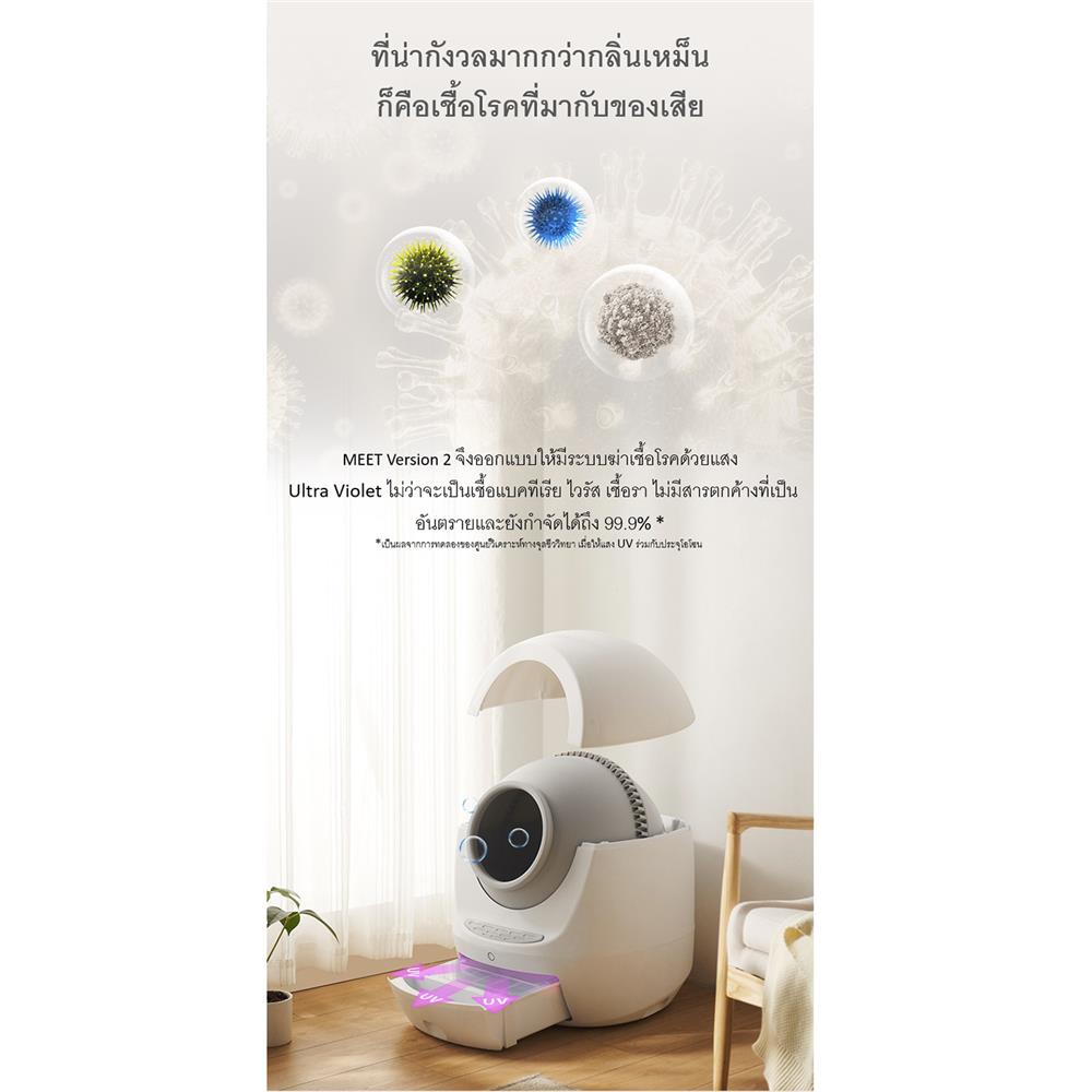 ห้องน้ำแมวอัตโนมัติ MEET สีเทา