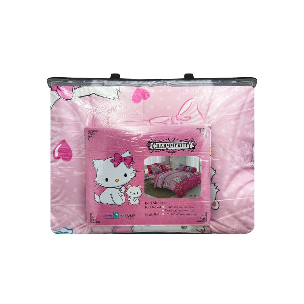 ชุดผ้าปูที่นอน 5 ฟุต 6 ชิ้น TULIP CHARMMY KITTY 60205-DLC123