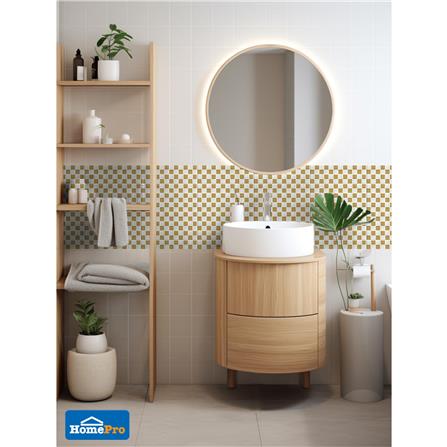 โมเสคแก้ว 30x30 ซม. GLASCERA แชคเกอร์ ไวท์ สีขาวทอง_1