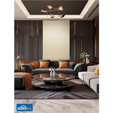 โมเสคแก้ว 30x30 ซม. GLASCERA แชคเกอร์ ไวท์ สีขาวทอง_2