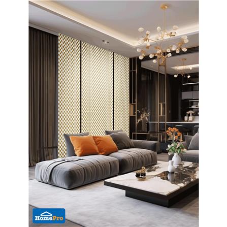 โมเสคแก้ว 30x30 ซม. GLASCERA แชคเกอร์ ไวท์ สีขาวทอง_3