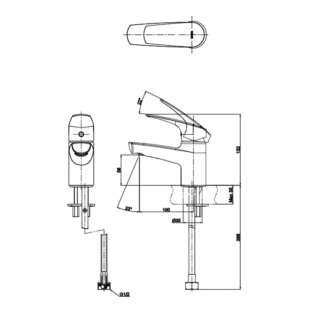 ก๊อกอ่างล้างหน้า TOTO TTLC101FK สีโครม