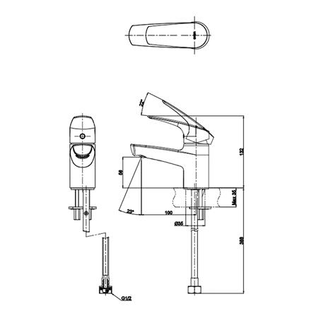 ก๊อกอ่างล้างหน้า TOTO TTLC101FK สีโครม_1