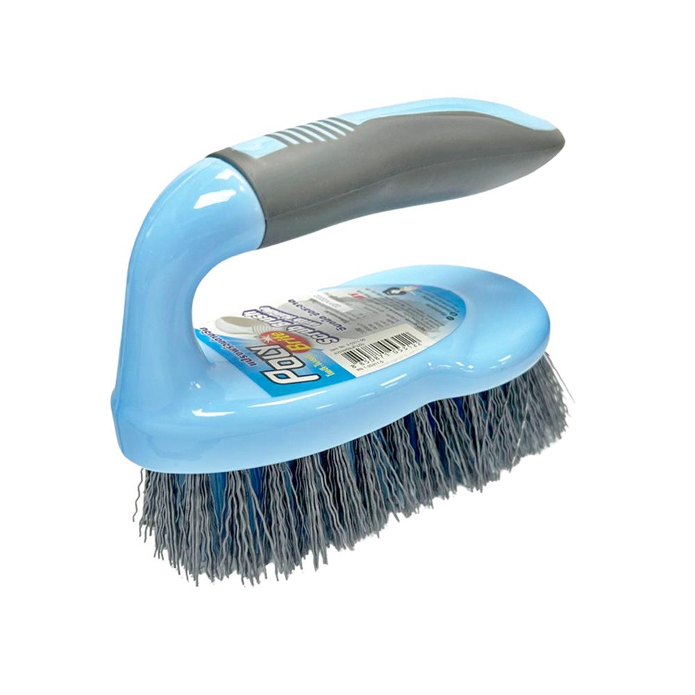 แปรงขัดพร้อมมือจับขนแปรงไนลอน POLY-BRITE สีฟ้า/เทา