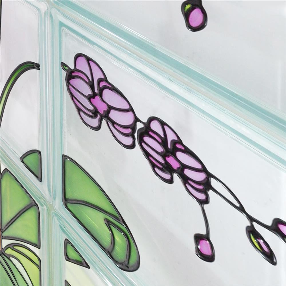 อิฐแก้ว 19x19x8 ซม. ช้างแก้ว ชุดฟาแลนนอปซิส ชมพู