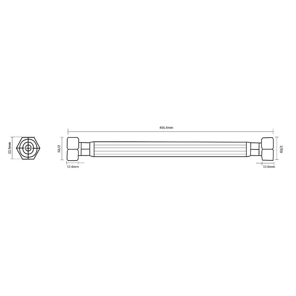 สายน้ำดีสเตนเลสน้ำอุ่น-น้ำเย็น MOYA MY BOX-08-16016 16 นิ้ว แพ็ก 8 เส้น