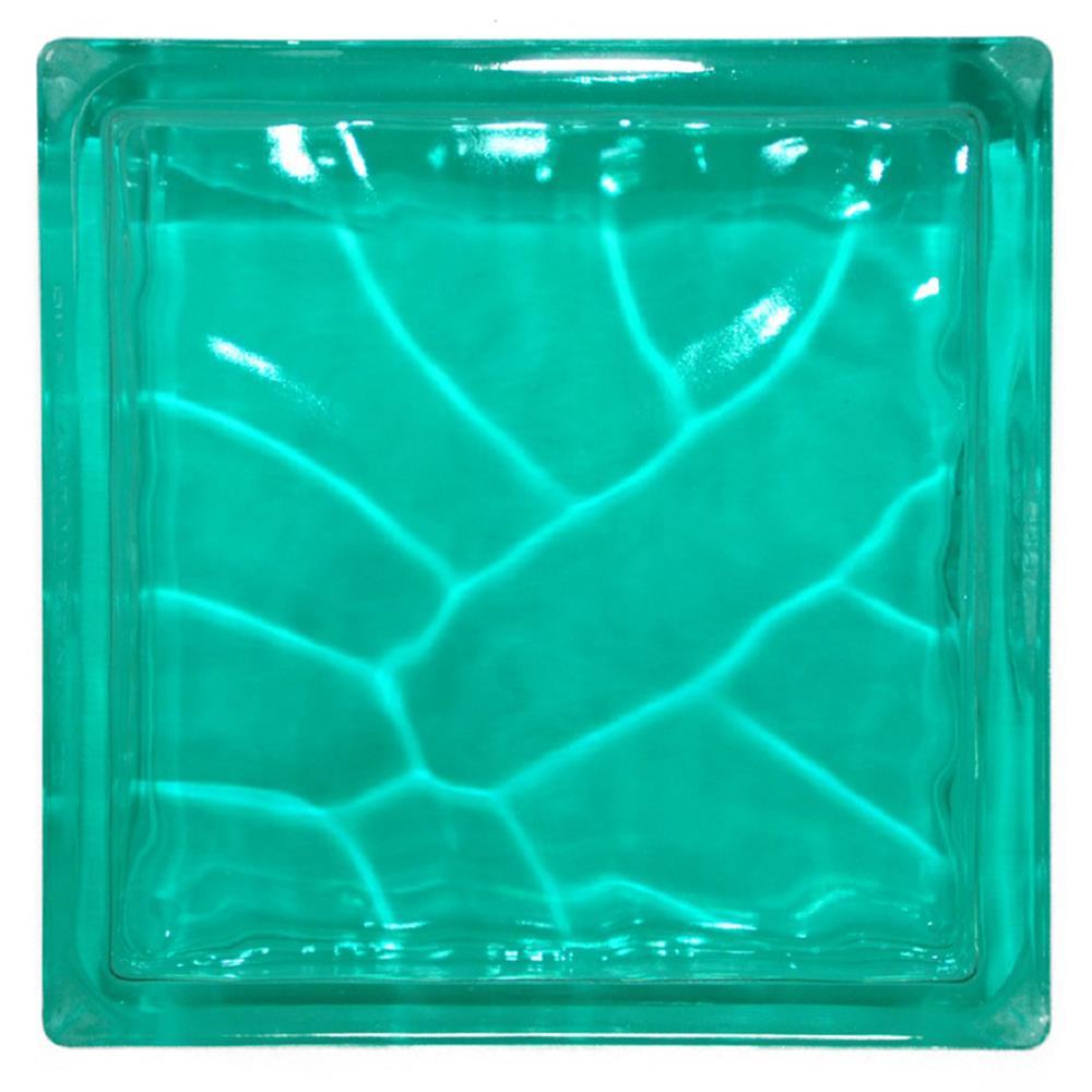 อิฐแก้ว 19x19x8 ซม. ช้างแก้ว พริ้วแก้ว สีเขียว